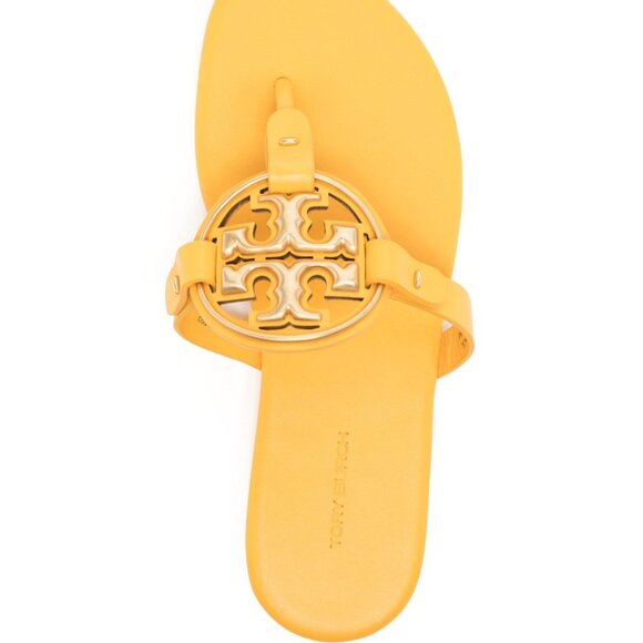 Tory Burch $248 Metal Miller Sandals Peachy Gold Flats 6.5 - Picture 6 of 12